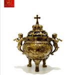 Lư Xông Trầm ( Mẫu Tròn ) Cao 19cm - Màu Cổ Điển