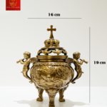 Lư Xông Trầm ( Mẫu Tròn ) Cao 19cm - Màu Cổ Điển