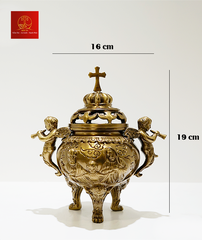 Lư Xông Trầm ( Mẫu Tròn ) Cao 19cm - Màu Cổ Điển