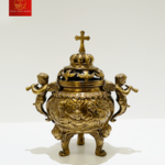 Lư Xông Trầm ( Mẫu Tròn ) Cao 19cm - Màu Cổ Điển